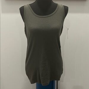 Time & Tru Dark Ivy Green ribbed tank top size XL 16-18 NWT